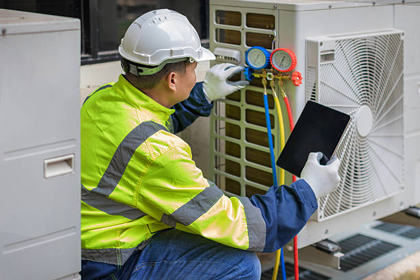 Professional Air Duct Cleaning technician working in Cookstown, NJ